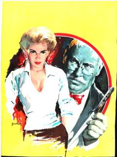 Carlo Jacono | Il Giallo Mondadori n. 559 - Carlo Jacono - Original Cover "E’ un reato, Dottor Fell!" - Page volante - Exemplaire unique - (1959) | Catawiki