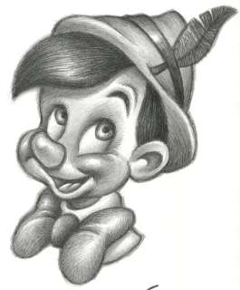 Joan Vizcarra | Pinocchio Portrait - Original Drawing - Joan Vizcarra - Pencil Art - Original Artwork | Catawiki