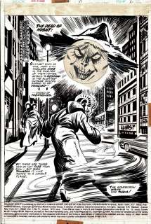 Rico Rival - dead of night #11 p 1 splash (very first ‘scarecrow‘ appearance on this very splash, as he watches trump supporters rioting in dc! ) 1975