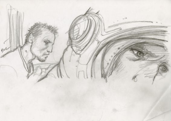 Enki Bilal | GRAPHITE IN PROGRESS 3 – Dessin original 23 | Galerie Barbier