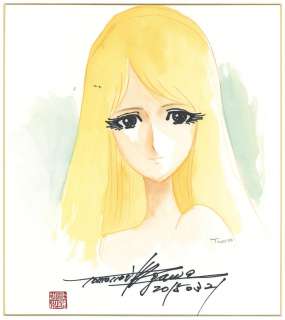 Tomonori Kogawa Hand-Drawn Color Shikishi " Space Battleship Yamato (Uchu Senkan Yamato) resurrected Hen" Teresa