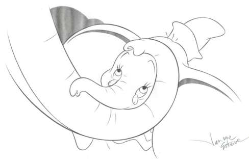 Jaume Esteve | Dumbo - Tears - Original Drawing - Signed - Jaume Esteve - Original Pencil Artwork | Catawiki
