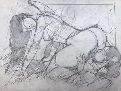 Michetz, Marc | Michetz - Dessin original - Caresse Intime - Format: 40 x 29 cm. - (2020) | Catawiki