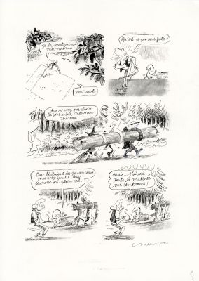 Catherine Meurisse | LE CLAN DE WALDEN – PLANCHE ORIGINALE 5 | Galerie Barbier