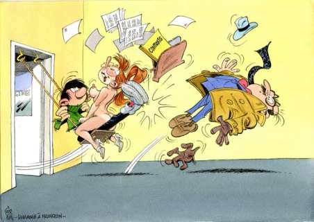 Gã¼Rsel, Gã¼Rçan | GÃ¼rsel, GÃ¼rçan - Originele tekening in kleur - Hommage Ã  Franquin - (2022) | Catawiki