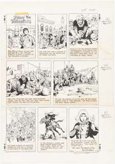 John Cullen Murphy ’’Prince Valiant’’ Sunday Comic Strip Original Artwork -- #2100 Dated 8 May 1977 | Nate Sanders