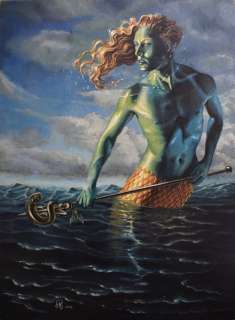 Venditti, Antonello | Venditti, Antonello - Acrilico su legno - Giovane Tritone - (2000) | Catawiki