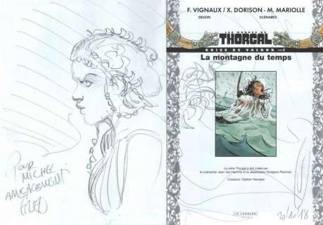 Lot 273 - Vignaux. Dessin original dédicacé Kriss de Valnor