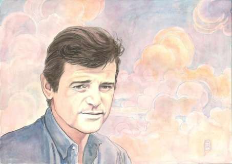 Milo Manara | Milo Manara - Illustrazione originale Sergio Endrigo ritratto – Festival di Sanremo - Page volante - Exemplaire unique - (2018) | Catawiki