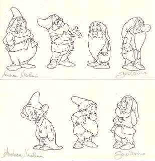 Andrea Nicolucci, Sara Storino | The Seven Dwarfs - Signed Inked Study Painting by Andrea Nicolucci and Sara Storino - (2000) | Catawiki