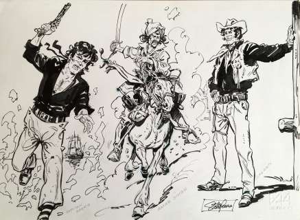 Stelio Fenzo - Original illustration cm. 35x25. Ink. Signed