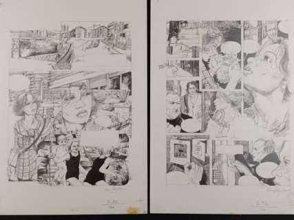 Cinzia Ghigliano | Lea Martelli Indifferenza: I Bambini nell’Ascensore - 4x Tavole Originali - Storia Completa - Firmate - Page volante - Exemplaire unique | Catawiki