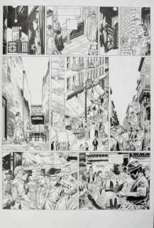 Mounier Alain - Â«Dock 21Â» Encre de Chine pour la planche 13 de cet album