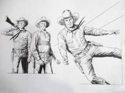 Sergio Tuis | Sergio Tuis Tex & Kit Carson Illustrazione Originale Inedita Original Art | Catawiki