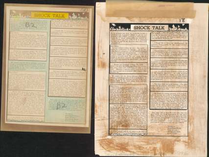 SHOCK TALK, SHOCK SUSPENSTORIES NO 5, TEXT 2 Pc. (1952) | Russ Cochran