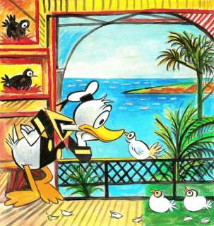 Tony Fernandez | Donald Duck Inspired By Pablo Picasso’s "The Pigeons" (Cannes, 1957) - Original Painting - Tony Fernandez Signed - Acrylic Art - Original Artwork | Catawiki