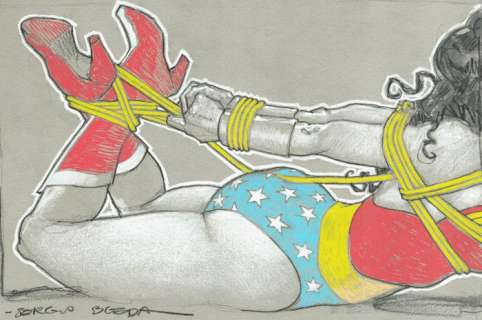 Bleda, Sergio | Bleda, Sergio - Original Drawing - Wonder Bondage - Size: 28 x 21 cm - Original Artwork | Catawiki