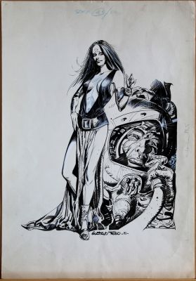 GUSTAVO TRIGO - Copertina originale per Lanciostory 41 /1980. Cm. 35 x 50. Anno di esecuzione 1980.
