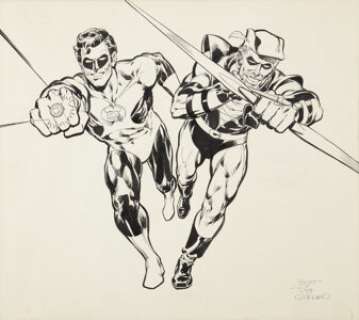 Neal Adams and Dick Giordano Green Lantern/Green Arrow Calendar Illustration Original Art (DC, 1975). From the - | Heritage