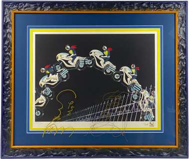 Hiroshi Fujioka / Tsuyoshi Sasaki Hand-signed Signed Shotaro Ishinomori reproduction color illustration "Kamen Rider" THE CYCLONE | Mandarake (Big Web)