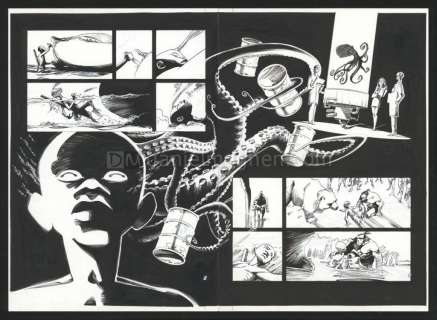 Olivier Vatine | Double planche originale 10, 11 - La Ville - Niourk | Daniel Maghen