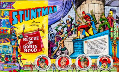 Joe Simon Stuntman­ Comics #2 "The Rescue of Robin Hood" Double-Page Splash Re-Creation Original Art -