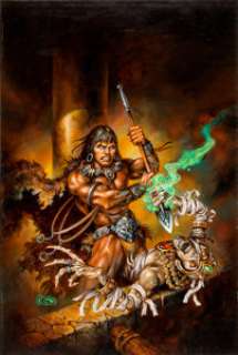 Clyde Caldwell Conan the Undaunted (Endless Quest #19) Gamebook Cover Painting Original Art (TSR, 1984). "You are -