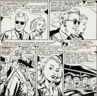 Howard Purcell (attributed) Dr. Mid-Nite "Written Off" Partial Page Original Art (DC, c. 1949). Apparently -