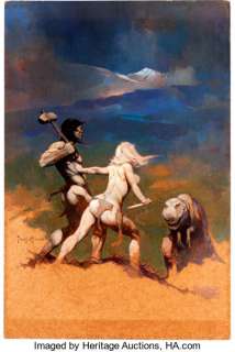 Frank Frazetta Vampirella #5 Cover Painting "Cornered" Original Art (Warren Publishing, 1970). With their -