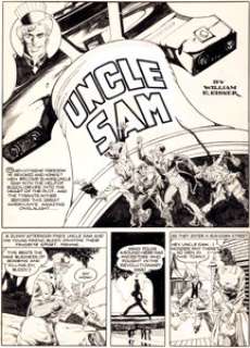 Will Eisner and Lou Fine National Comics #13 Complete 9-Page Uncle Sam Story Original Art (Quality, 1941). Get -