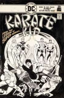 Mike Grell Karate Kid #1 Cover Original Art (DC, 1976). From the Legion of Super-Heroes, Karate Kid comes -