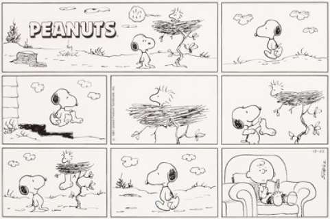 Charles Schulz Peanuts Christmas Sunday Comic Strip Original Art dated 12-22-91 (United Feature Syndicate, 1991). - | Heritage