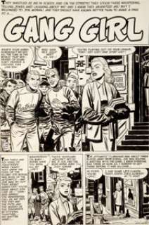 Bill Draut Hi-School Romances #33 Complete 5-Page Story "Gang Girl" Original Art Group -