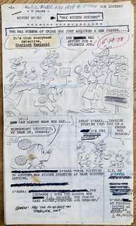 Vic Lockman - Mickey Mouse & Phantom Blot W WDC 460-04 - Original Comic Script Artwork - Wax Museum Mystery (Paul Murry story) - (1978)