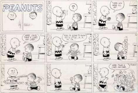 Charles Schulz Peanuts Sunday Comic Strip Original Art dated 8-7-55 (United Feature Syndicate, 1955). - | Heritage