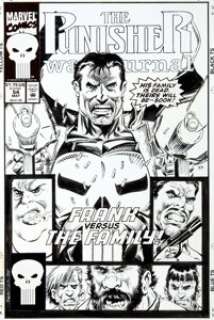 Gary Kwapisz Punisher War Journal #54 Cover Original Art (Marvel, 1993). This is why you never invite the -