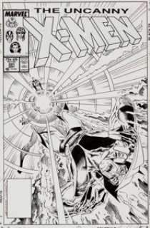 Marc Silvestri and Dan Green Uncanny X-Men #221 Cover Original Art (Marvel, 1987). Havok is letting -