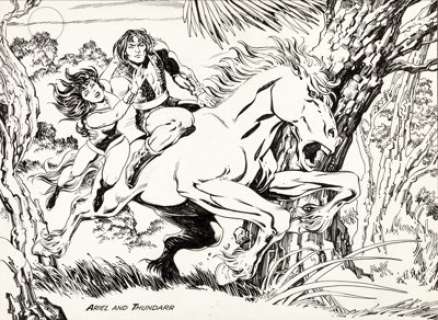Jack Kirby and Alfredo Alcala (attributed) Thundarr the Barbarian Concept Illustration Original Art -