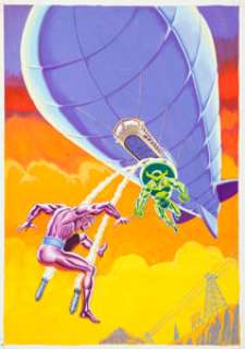 Jean Frisano (attributed) Titans #42 Cover Machine Man Original Art Group (Editions Lug/Marvel, 1982). Titans -