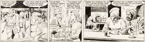 Reed Crandall Jungle Jim Tryout Comic Strip #17 and 18 Original Art Group (c. 1959).  Archie Goodwin wrote -