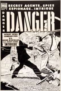 Don Heck Danger #9 Cover Original Art (Comic Media, 1954). The cover promises secret agents, spies, espionage, - | Heritage