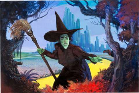 William Stout The Witch‘s Threat Wizard of Oz/Wicked Witch of the West Painting Original Art (Landmark -