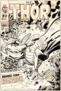 Jack Kirby and Vince Colletta Thor #157 Cover Original Art (Marvel, 1968). "Behind Him... -
