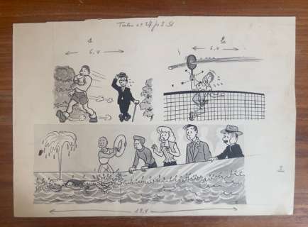 Tibet | Tibet - Originele tekening - Journal Tintin - Sports les grands marcheurs - (1951) | Catawiki