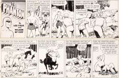 Wilson McCoy Phantom Sunday Comic Strip Original Art dated 10-11-53 (King Features Syndicate, 1953). And a -