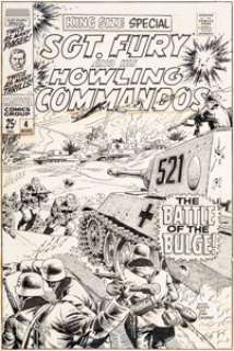 Dick Ayers and John Severin Sgt. Fury and His Howling  Commandos Annual #4 Cover Original Art (Marvel,  1968).... | Heritage