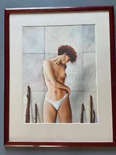 Jan Bosschaert | Bosschaert, Jan - Origineel schilderij - Pin-up - gepubliceerd in P-magazine - (Jaren ’90) | Catawiki