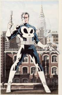 Mike Zeck and Gerhard "Make My Day!" Punisher Illustration Original Art (c. 1990s).... | Heritage
