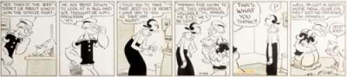 E.C. Segar Thimble Theatre Starring Popeye Daily Comic Strip Eugene the Jeep Original Art dated 7-29-36 (King Feat...