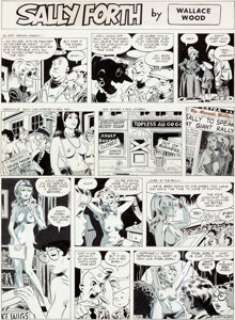Wally Wood Sally Forth Comic Strip #S86 Original Art (Wood and Richter, 1973).... (Total: 2 Original Art) | Heritage